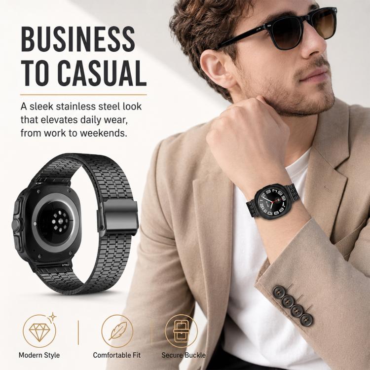 For Galaxy Watch8 / 8 Classic 5 Pack xDfind Seven Beads Buckle Stainless Steel Watch Band