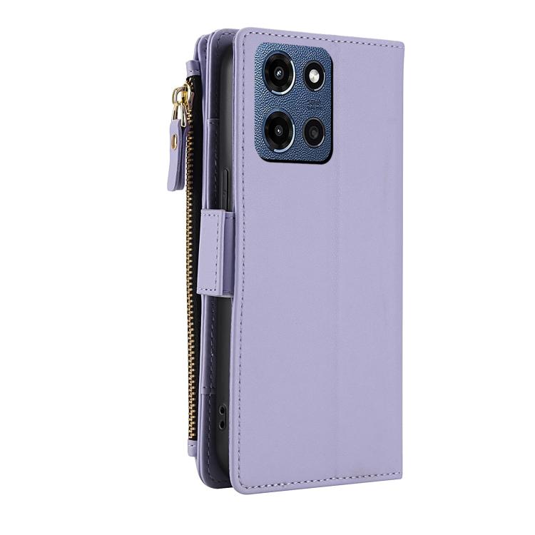 For Motorola Moto G 5G 2026 / G Play 5G 2026 Crossbody Diamond 9 Card Slots Zipper Bag Vegan Leather Phone Case