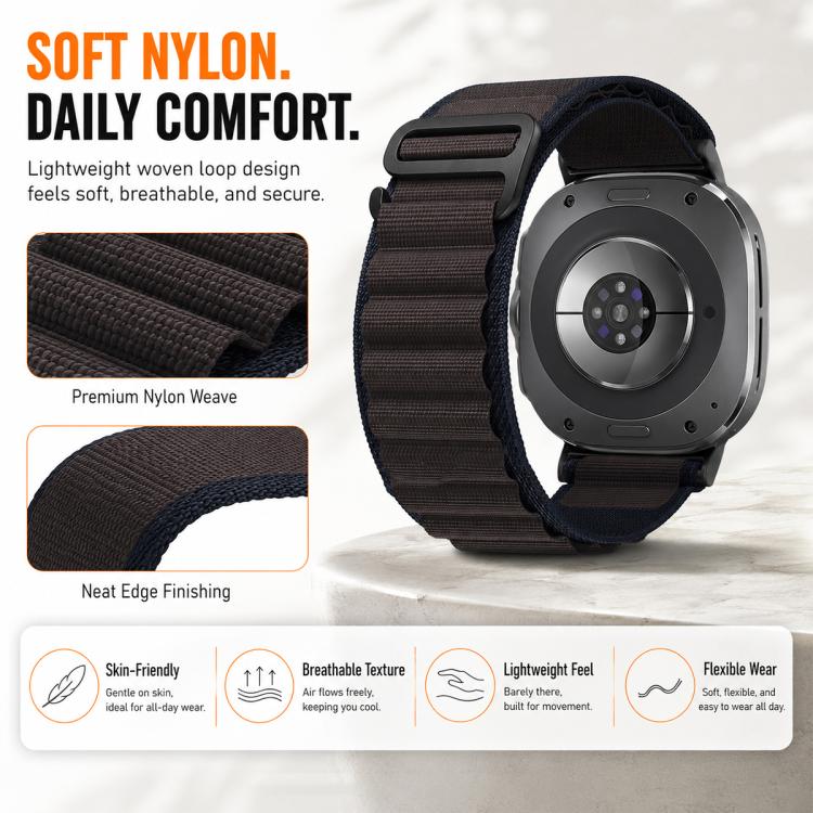 For Galaxy Watch Ultra / Ultra 2025 5 Pack xDfind Black Buckle Loop Nylon Watch Band