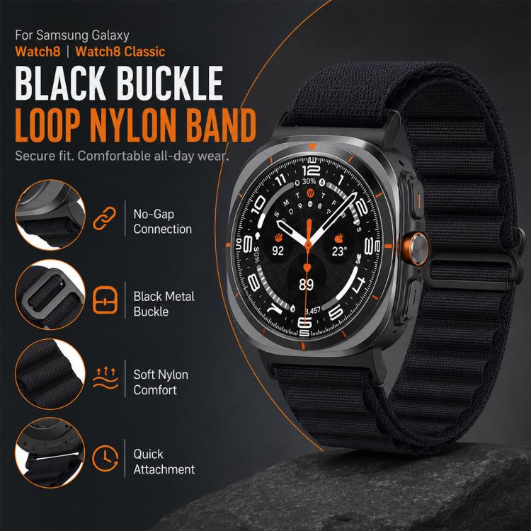 For Galaxy Watch8 / 8 Classic 5 Pack xDfind Black Buckle Loop Nylon Watch Band