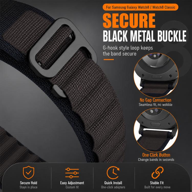 For Galaxy Watch8 / 8 Classic 5 Pack xDfind Black Buckle Loop Nylon Watch Band