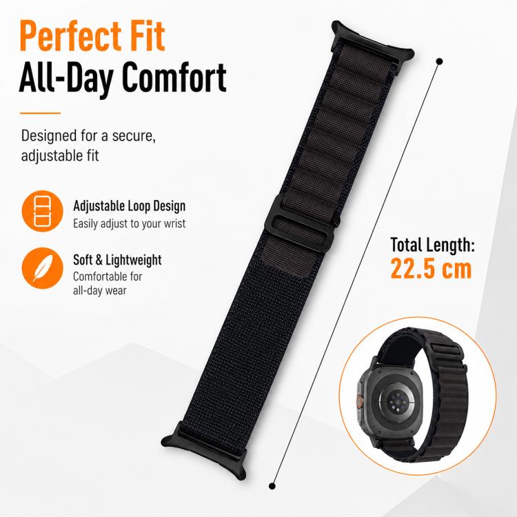 For Galaxy Watch8 / 8 Classic 5 Pack xDfind Black Buckle Loop Nylon Watch Band