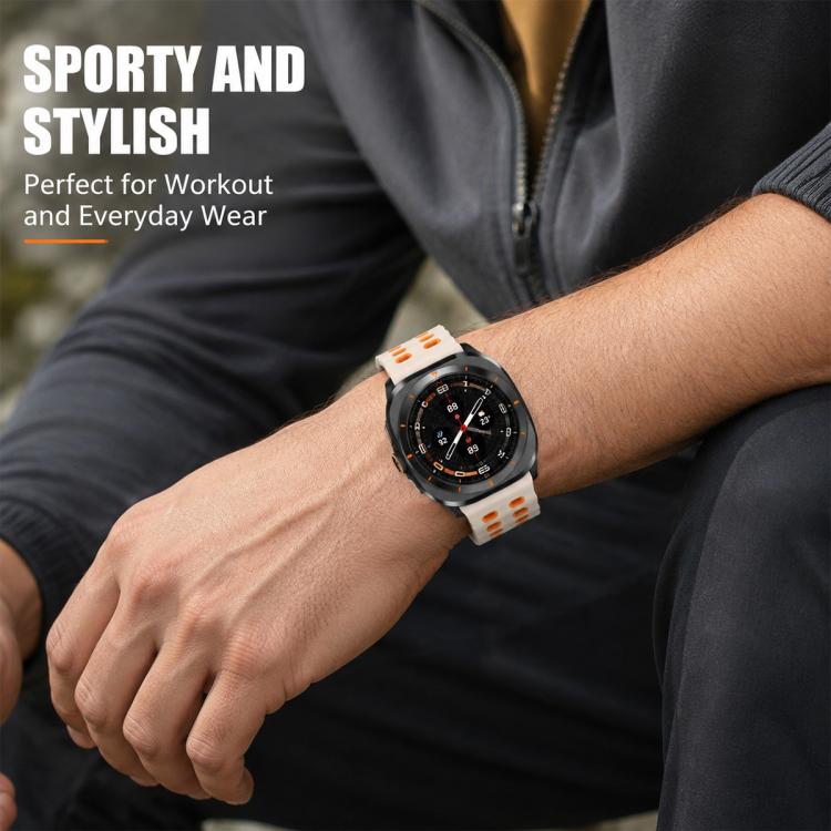 For Galaxy Watch Ultra / Ultra 2025 5 Pack xDfind Black Buckle Ocean Two Color Dual-row Hole Silicone Watch Band