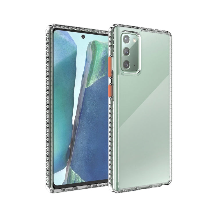 For Samsung Galaxy Note20 2 in 1 Ultra Clear Shockproof PC+ TPU Case with Removable Color Button