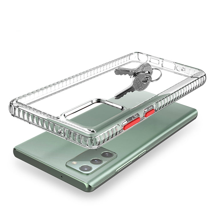 For Samsung Galaxy Note20 2 in 1 Ultra Clear Shockproof PC+ TPU Case with Removable Color Button