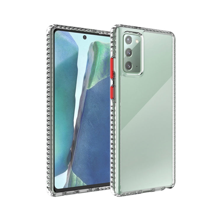 For Samsung Galaxy Note20 2 in 1 Ultra Clear Shockproof PC+ TPU Case with Removable Color Button