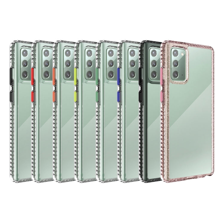 For Samsung Galaxy Note20 2 in 1 Ultra Clear Shockproof PC+ TPU Case with Removable Color Button