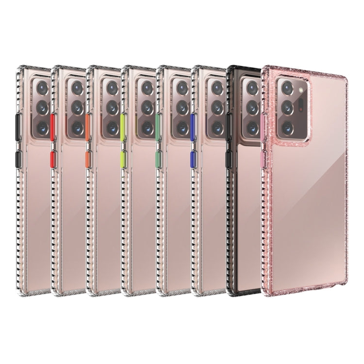 For Samsung Galaxy Note20 Ultra 2 in 1 Ultra Clear Shockproof PC+ TPU Case with Removable Color Button