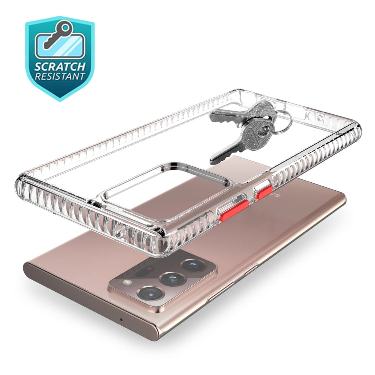 For Samsung Galaxy Note20 Ultra 2 in 1 Ultra Clear Shockproof PC+ TPU Case with Removable Color Button