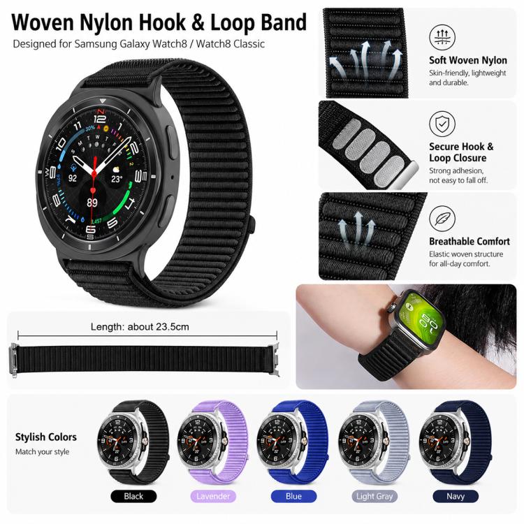 For Galaxy Watch8 / 8 Classic 5 Pack xDfind Woven Nylon Hook And Loop Fastener Watch Band