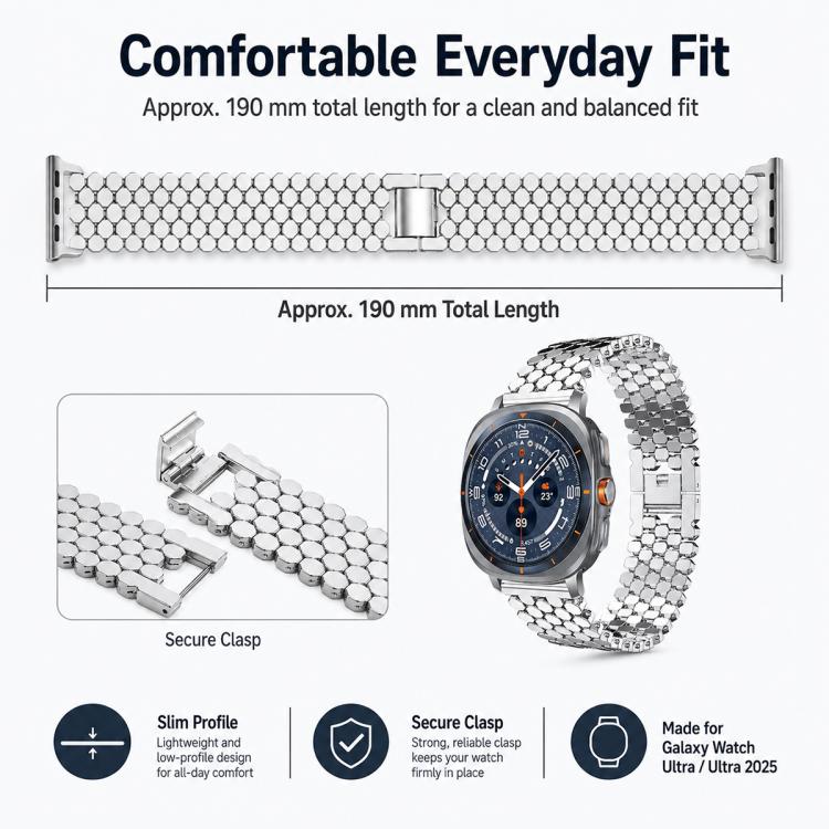 For Galaxy Watch Ultra / Ultra 2025 4 Pack xDfind Fish Scale Texture Metal Watch Band