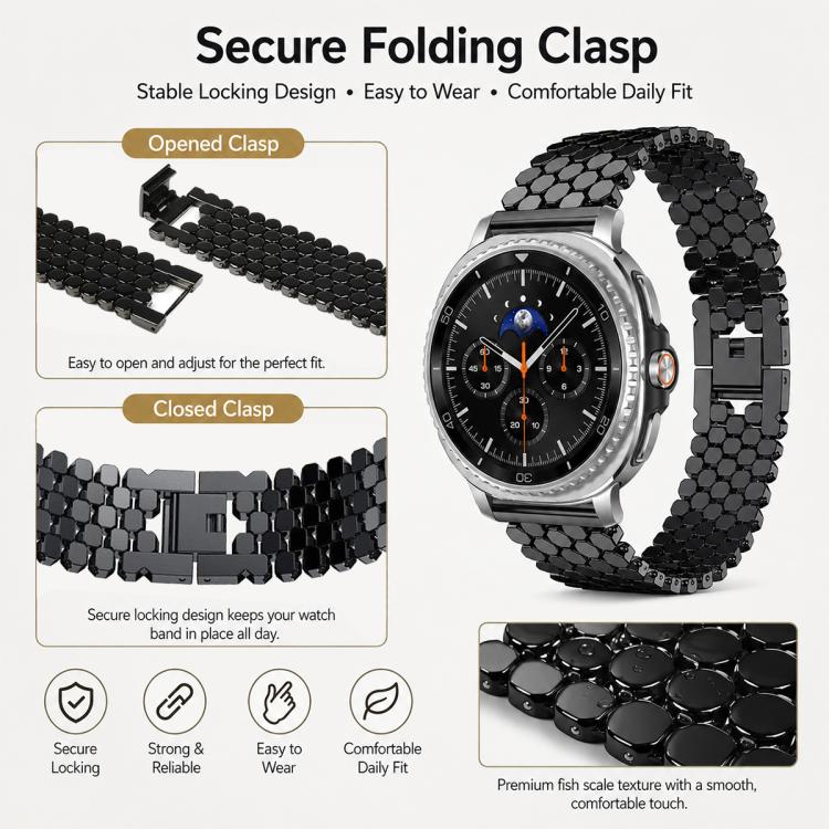 For Galaxy Watch8 / 8 Classic 4 Pack xDfind Fish Scale Texture Metal Watch Band