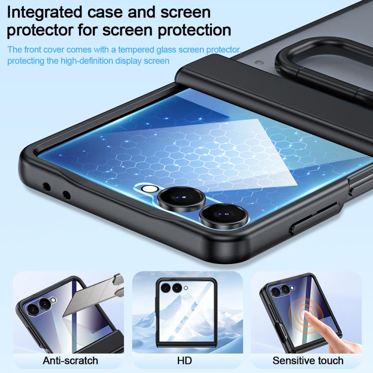 For Galaxy Z Flip7 5G Integrated Matte Skin Feel Phone Case with Ring Holder