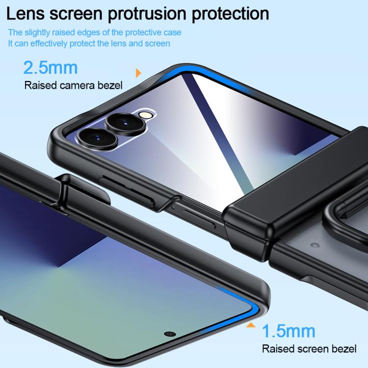 For Galaxy Z Flip7 5G Integrated Matte Skin Feel Phone Case with Ring Holder
