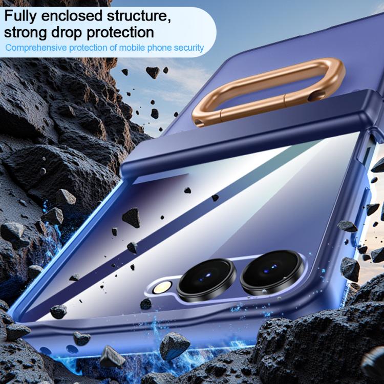 For Galaxy Z Flip7 5G Integrated Matte Skin Feel Phone Case with Ring Holder