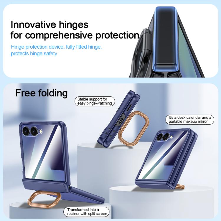 For Galaxy Z Flip7 5G Integrated Matte Skin Feel Phone Case with Ring Holder