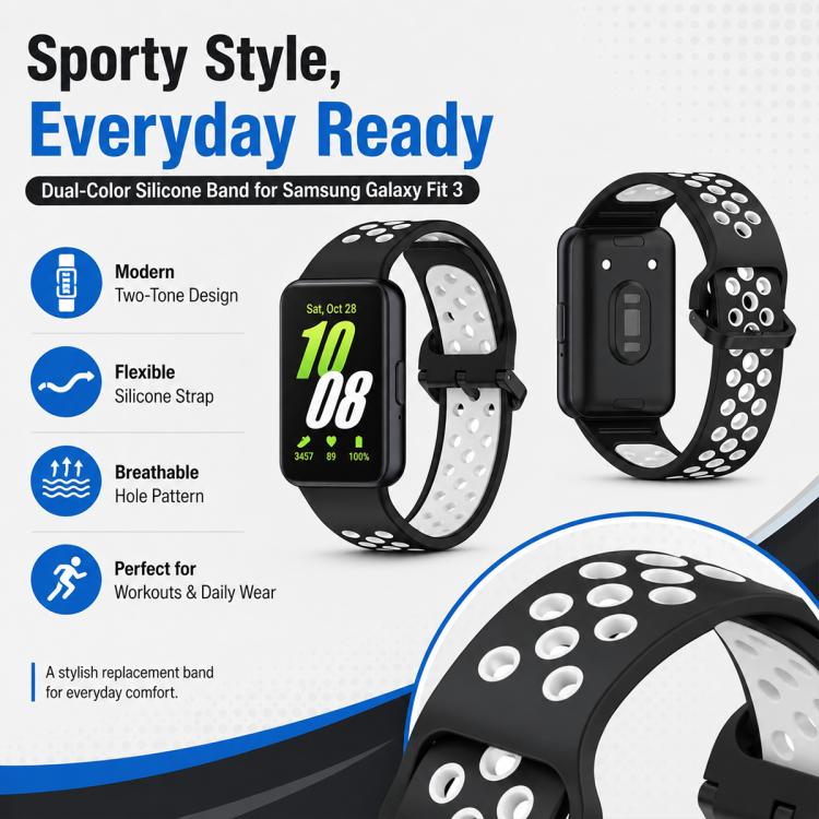 For Galaxy Fit3 5 Pack xDfind Two Color Silicone Breathable Watch Band