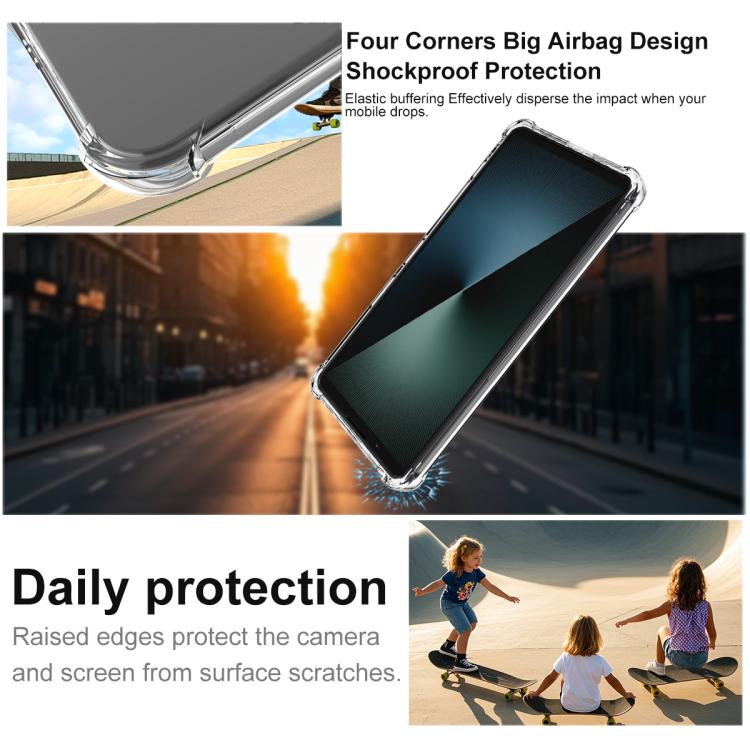 For Sony Xperia 1 VIII imak Shockproof Airbag TPU Phone Case - Transparent