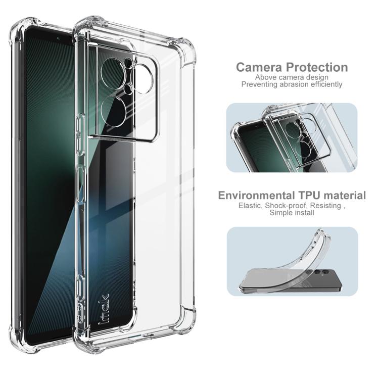 For Sony Xperia 1 VIII imak Shockproof Airbag TPU Phone Case - Transparent