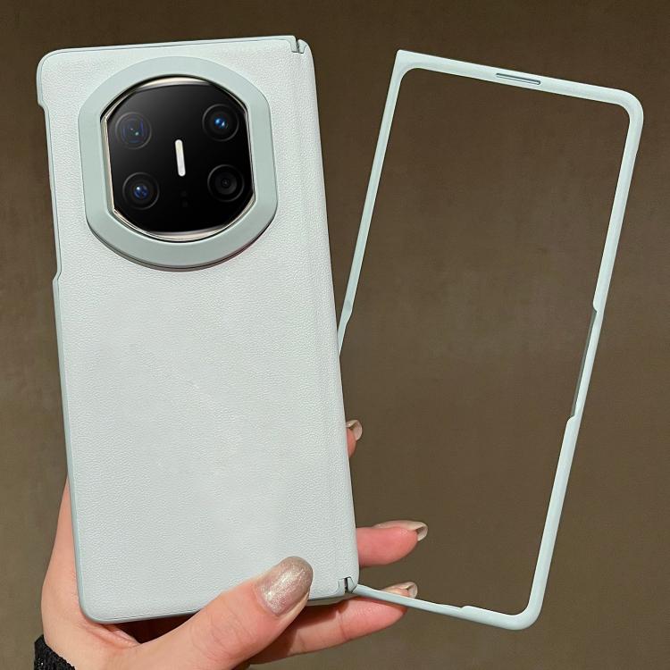 For Huawei Mate X6 Skin Feel Blue Edge Vegan Leather Phone Case with Frame