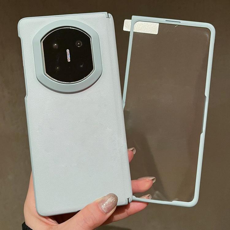 For Huawei Mate X7 Integrated Skin Feel Blue Edge Vegan Leather Phone Case