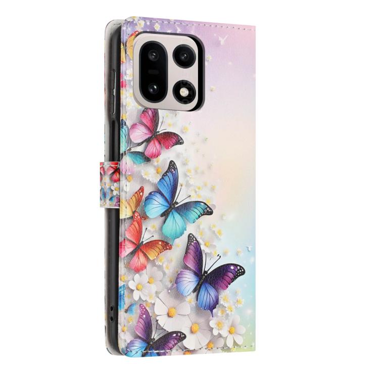For One Plus 15 Colorful Painting Vegan Leather Phone Case with Lanyard