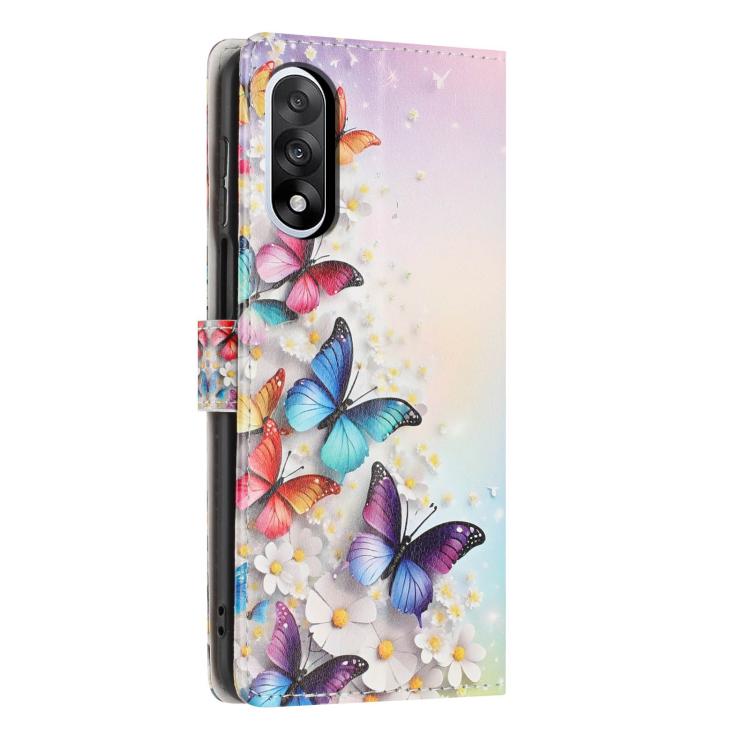 For One Plus Nord 5 Colorful Painting Vegan Leather Phone Case with Lanyard