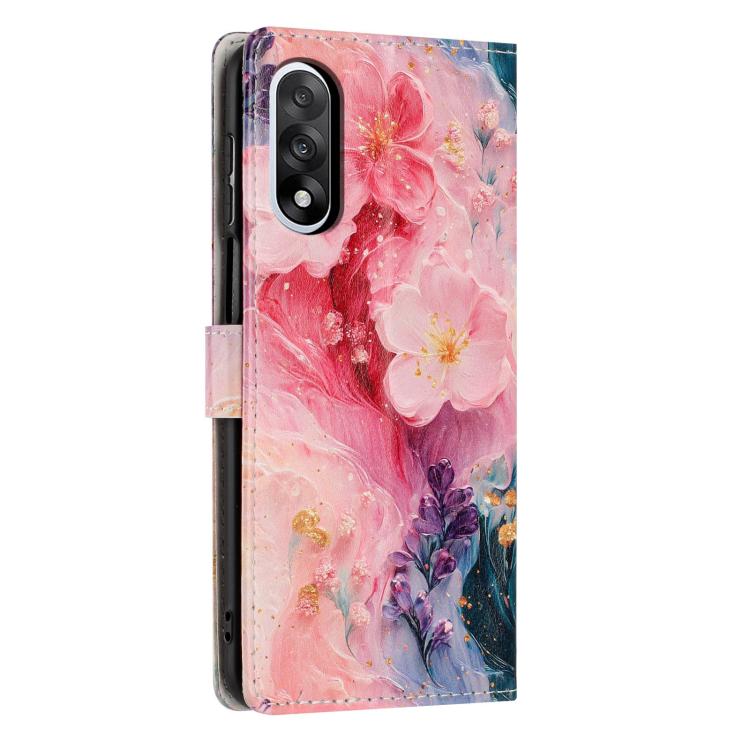 For One Plus Nord 5 Colorful Painting Vegan Leather Phone Case with Lanyard