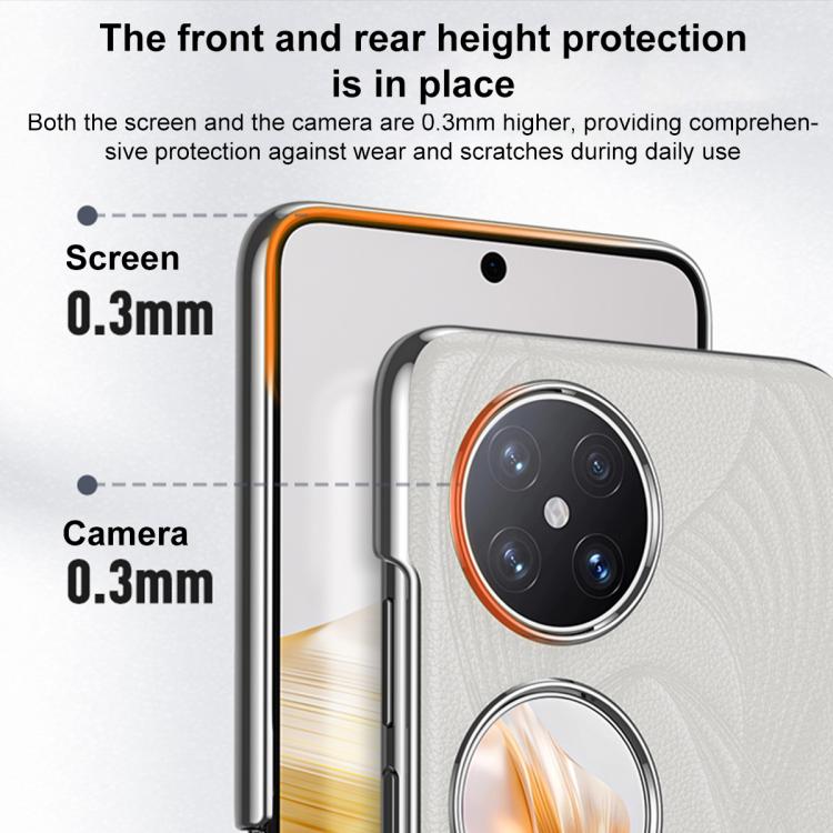 For Huawei Pocket 2 Electroplated Genuine Leather Phone Case