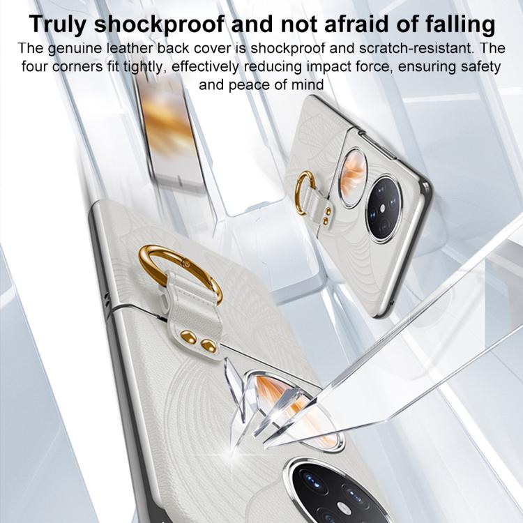 For Huawei Pocket 2 Electroplated Genuine Leather Phone Case