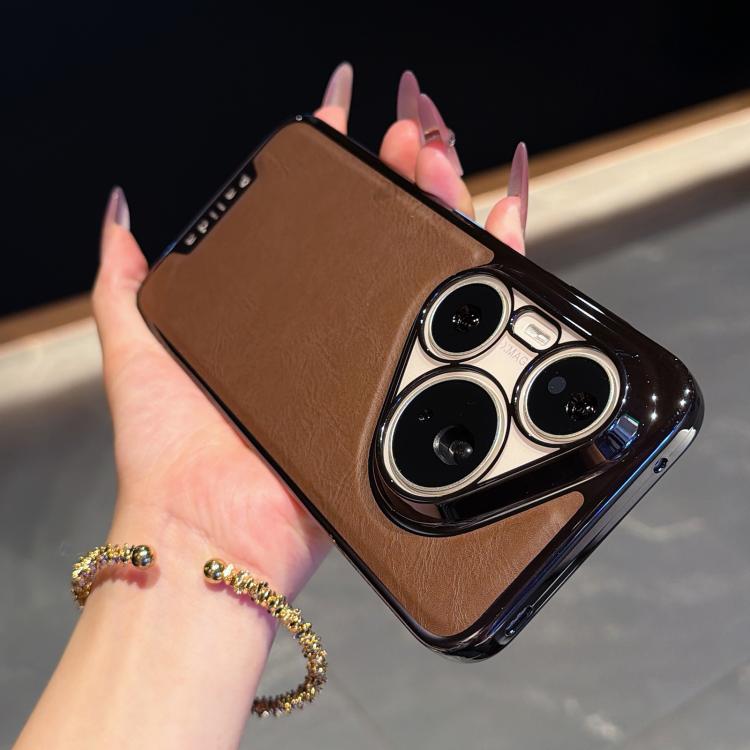 For Huawei Pura 90 Pro 5G Palida Electroplated Mecha-Style Vegan Leather Shockproof Phone Case