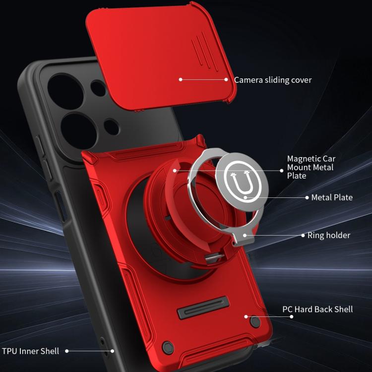 For Redmi 15C 5G / 4G Global 171mm Sliding Camshield Holder Magnetic Phone Case