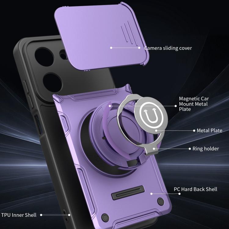 For Redmi A5 4G 171.7mm / Poco C71 Sliding Camshield Holder Magnetic Phone Case