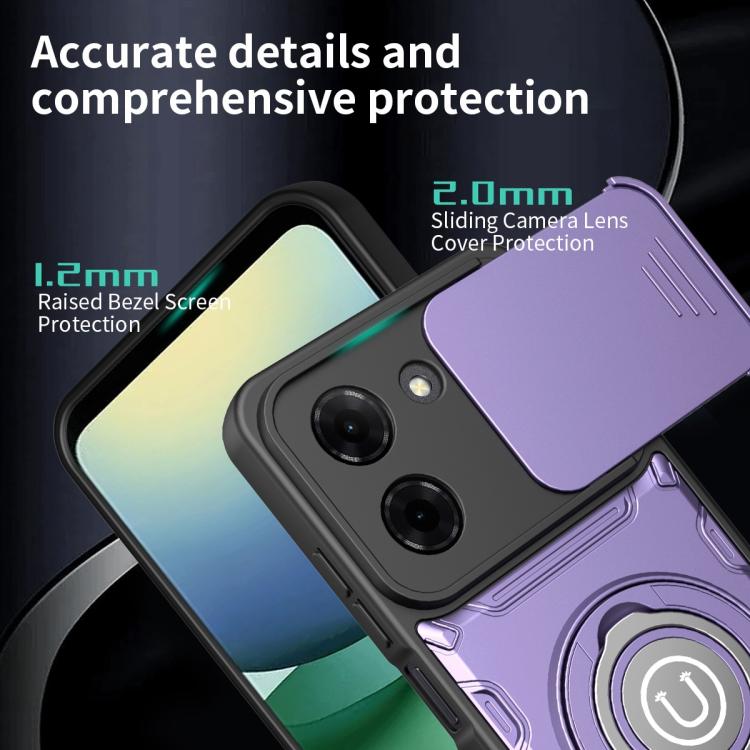 For Redmi A5 4G 171.7mm / Poco C71 Sliding Camshield Holder Magnetic Phone Case