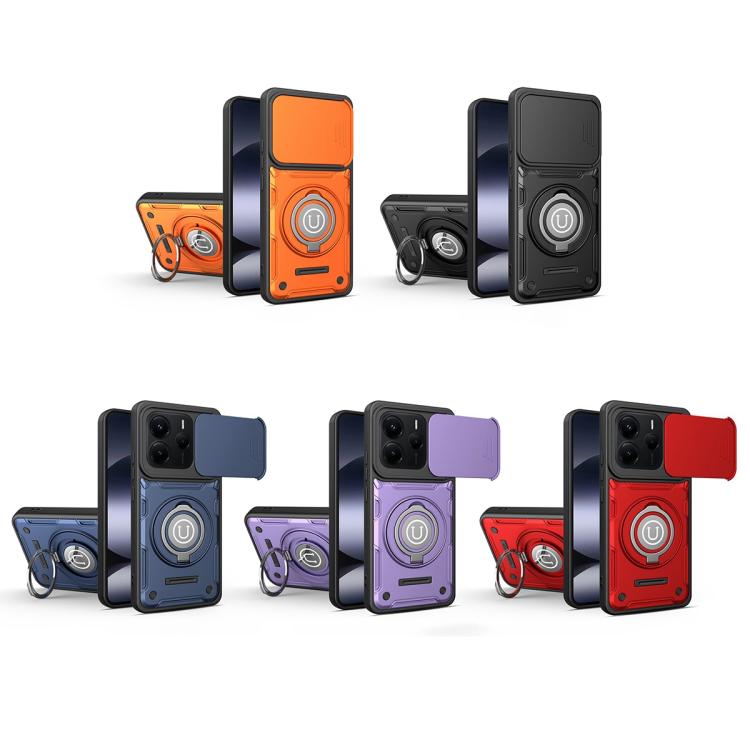 For Redmi Note 14 5G / 4G 164.84mm Sliding Camshield Holder Magnetic Phone Case