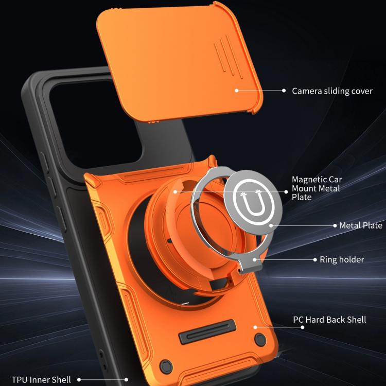 For Redmi Note 14 5G / 4G 164.84mm Sliding Camshield Holder Magnetic Phone Case