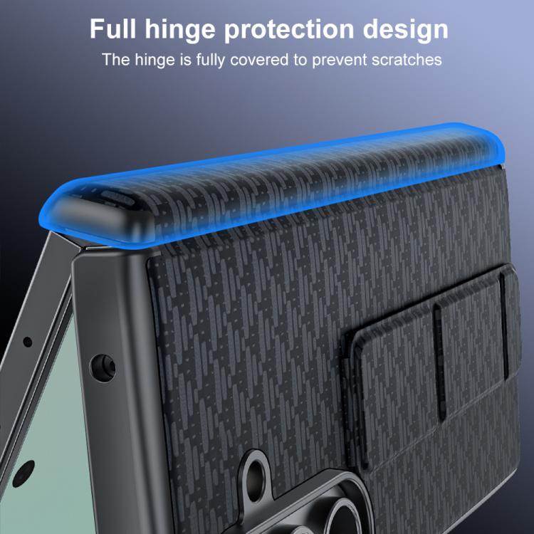 For Galaxy Z Fold7 5G Wristband Holder Vegan Leather Phone Case