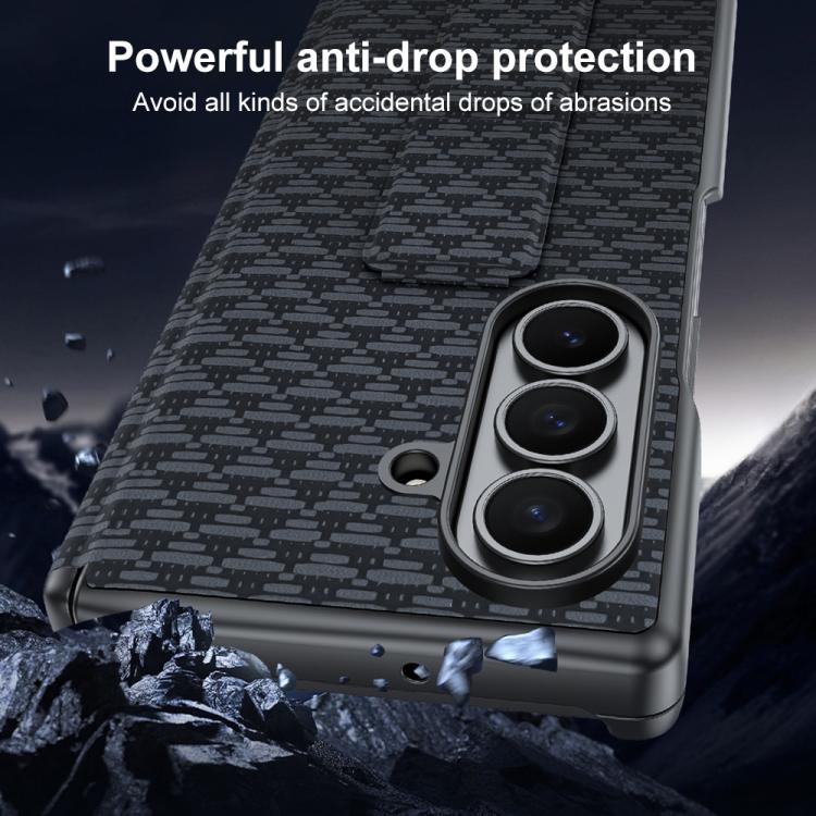 For Galaxy Z Fold7 5G Wristband Holder Vegan Leather Phone Case