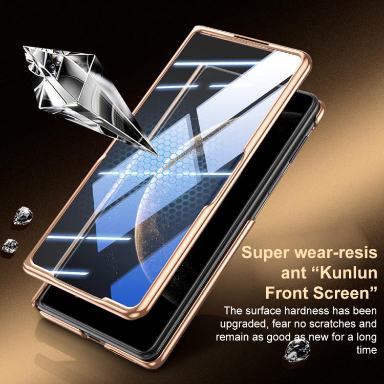For Huawei Mate X7 Genuine Leather Film Integrated Magnetic Central-axis Phone Case