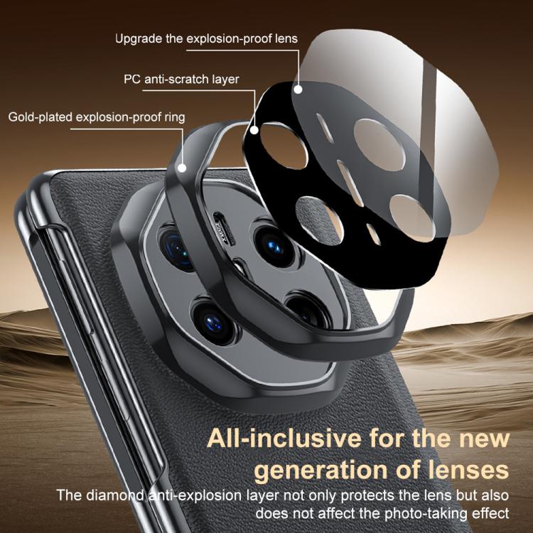 For Huawei Mate X7 Genuine Leather Film Integrated Magnetic Central-axis Phone Case