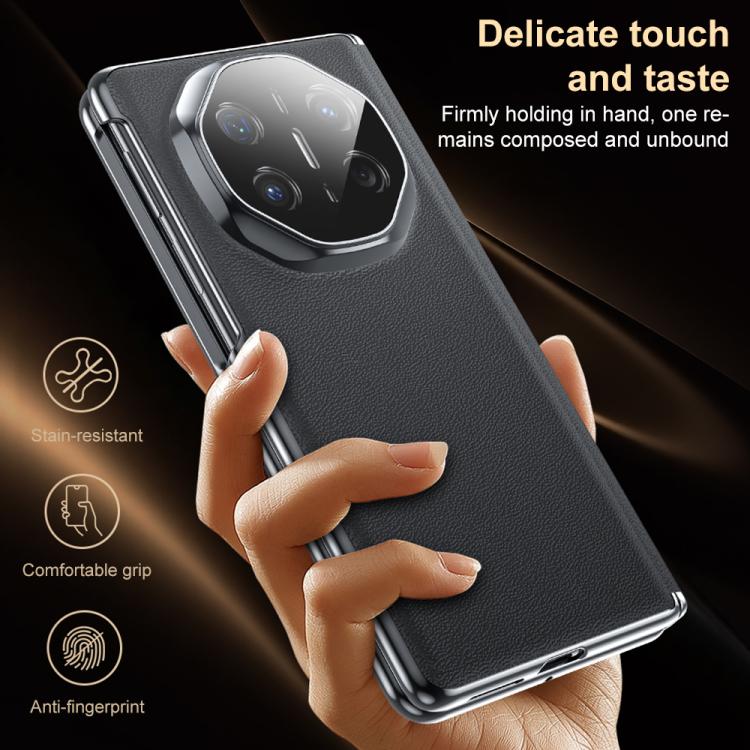 For Huawei Mate X7 Genuine Leather Film Integrated Magnetic Central-axis Phone Case