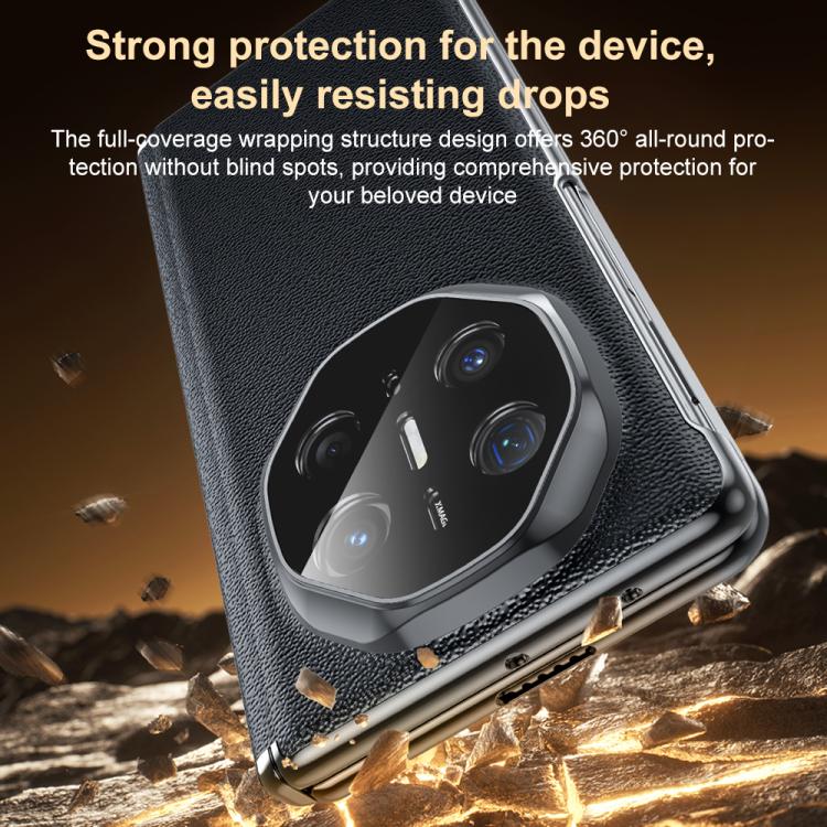 For Huawei Mate X5 Genuine Leather Film Integrated Magnetic Central-axis Phone Case