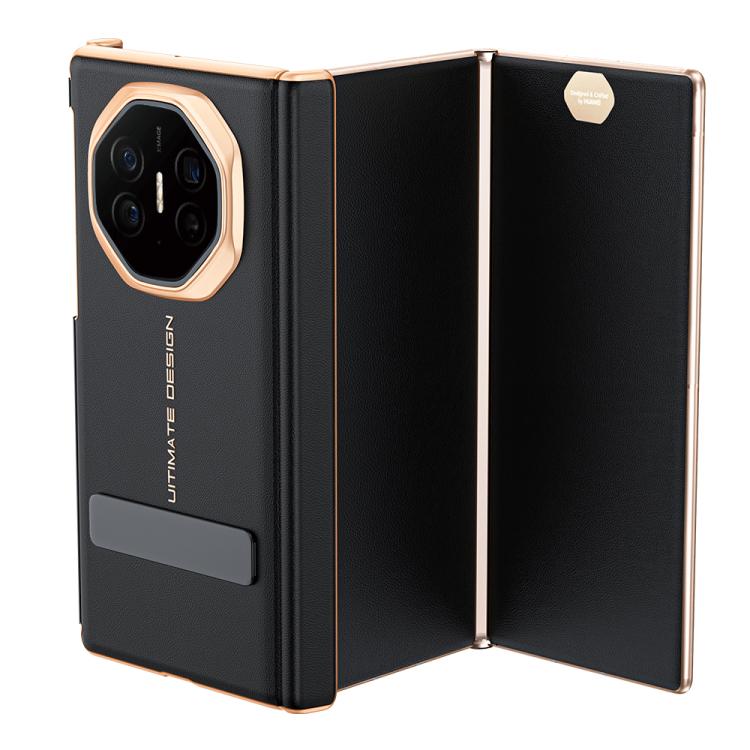 For Huawei Mate Mate XT Ultimate Design Spray-coated Vegan Leather Holder Dual-axis Phone Case