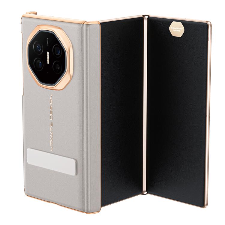 For Huawei Mate Mate XT Ultimate Design Spray-coated Vegan Leather Holder Dual-axis Phone Case