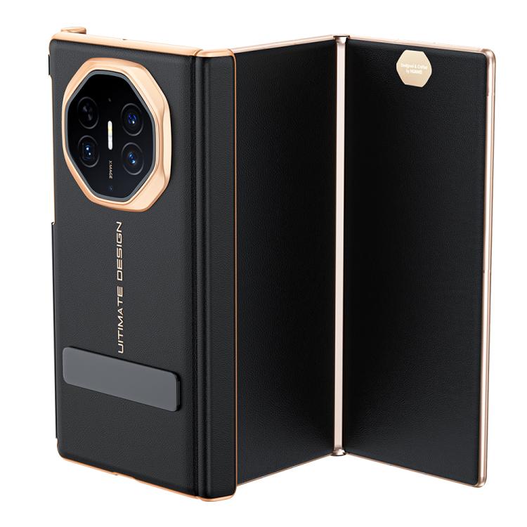 For Huawei Mate XTs Ultimate Spray-coated Vegan Leather Holder Dual-axis Phone Case