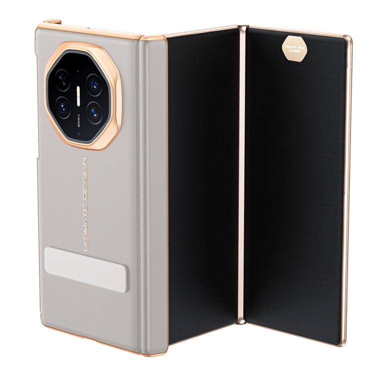 For Huawei Mate XTs Ultimate Spray-coated Vegan Leather Holder Dual-axis Phone Case