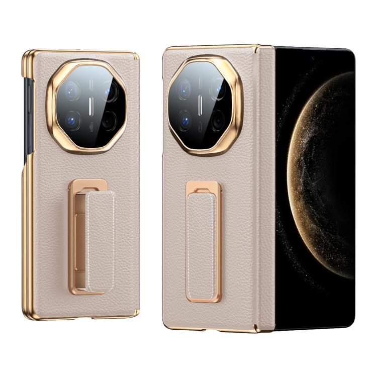 For Huawei Mate X5 2 in 1 Wristband Holder Dual-axis Genuine Leather Phone Case