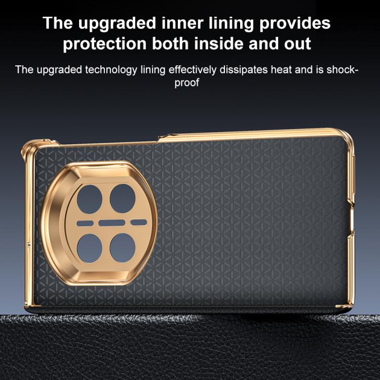 For Huawei Mate X7 2 in 1 Magnetic Holder Dual-axis Genuine Leather Phone Case