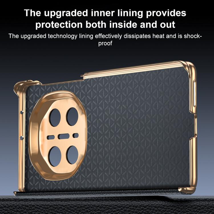For Huawei Mate X6 2 in 1 Magnetic Holder Dual-axis Genuine Leather Phone Case