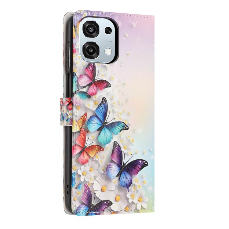 For OPPO A6 Pro 5G Global CPH2781 / 4G Colorful Painting Vegan Leather Phone Case with Lanyard